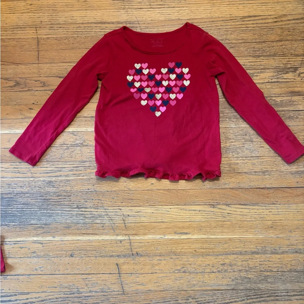 Children’s place toddler girl heart Themed Long Sleeve Shirts